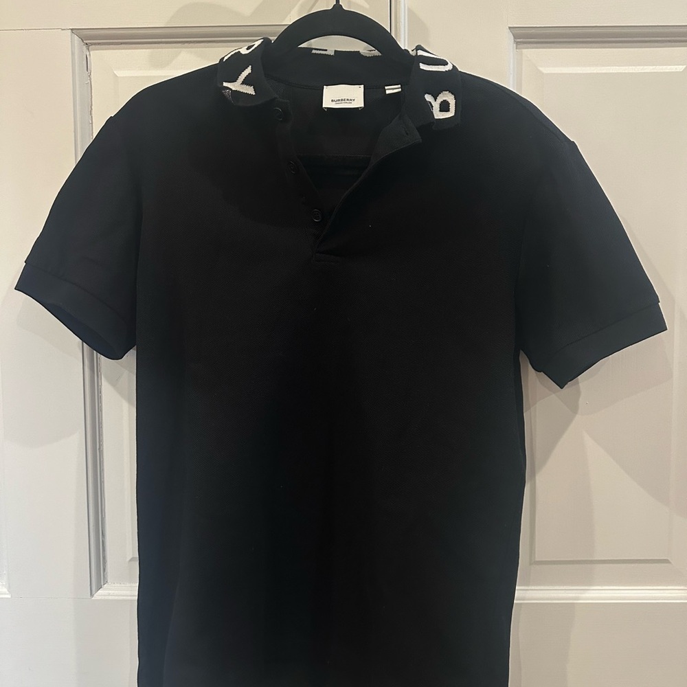 Burberry Mens Black Polo Shirt
